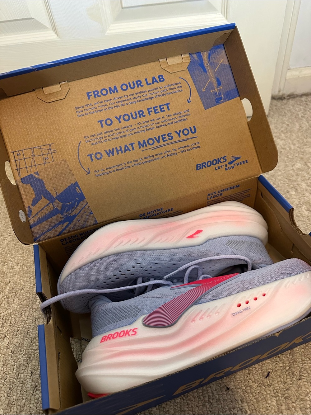 Brooks womens Light Gray and Pink Sneakers